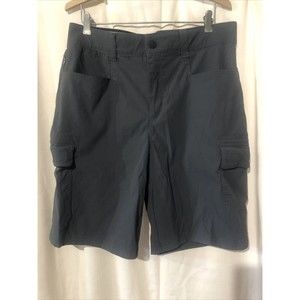 Orvis Mens 32 Stretch Waist Outdoor Stretch Gray Cargo Shorts